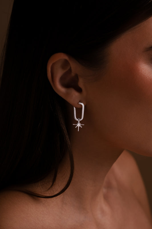 Silver Sun Earrings