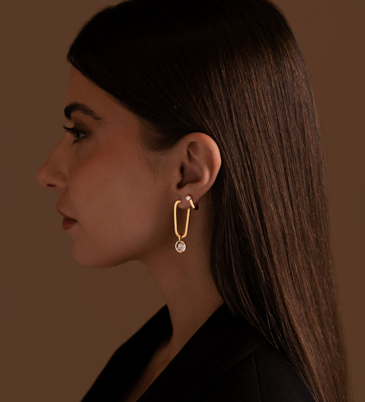 Gold Moon Earring