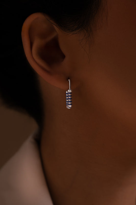 حلق قفل المسمار أزرق فضي