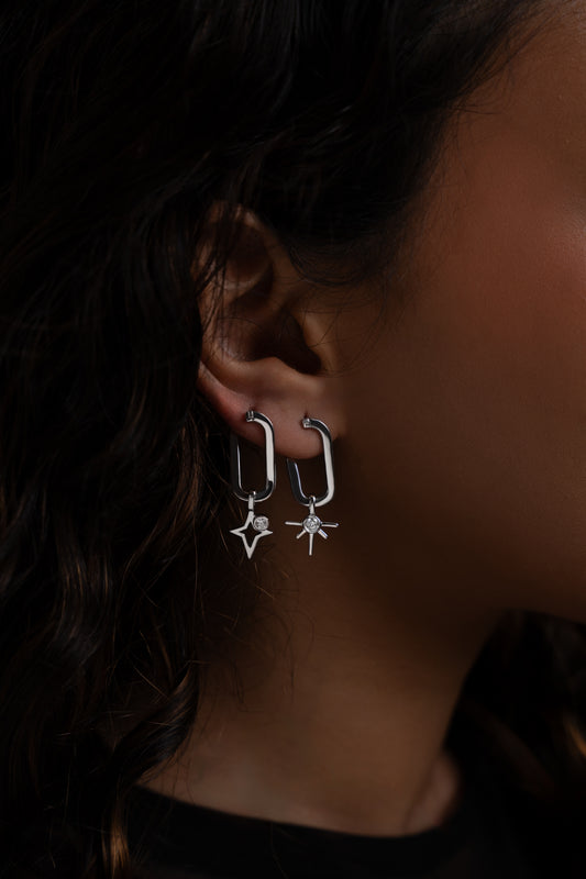Silver Star Earrings