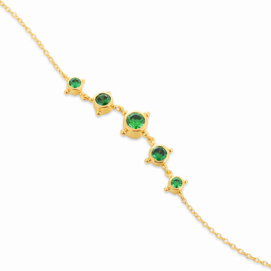 عقد عسير ذهبي بالأحجار الخضراء