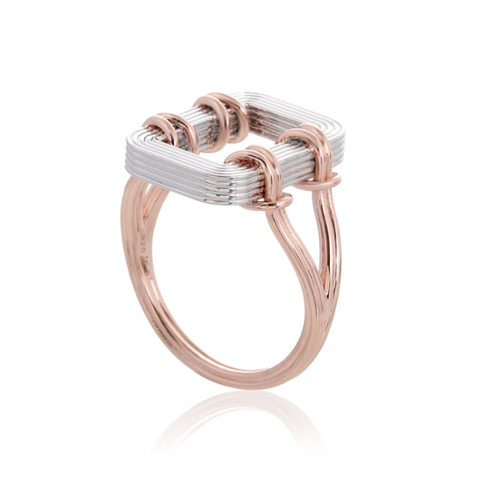 خاتم آشا بالذهب الوردي